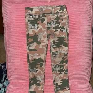 Jordache Green and Tan Camouflage Jeans